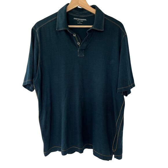 Johnston & Murphy - LOT OF 2 - Mens Sz M Knit Polos - Blue Patterned and Striped - Picture 5 of 8